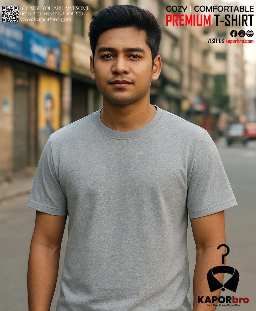 Premium Ash Cotton T-Shirt for Men | KapoorBro