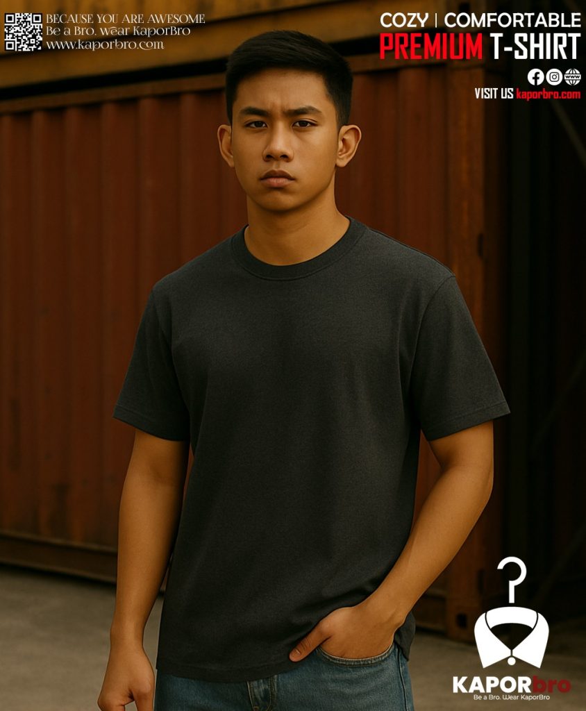 Black cotton T shirt
