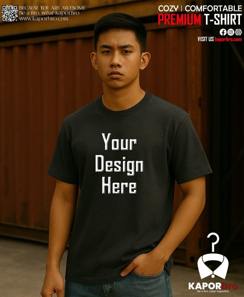 Premium Black Cotton T-Shirt | Custom Design Available | KapoorBro